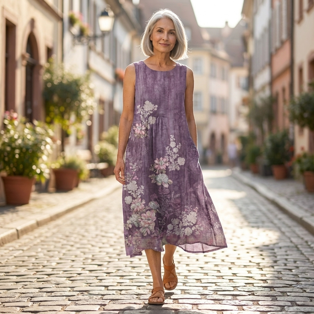 Freya - Mouwloze midi-jurk