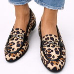 Genève - Moderne mocassins met luipaardprint