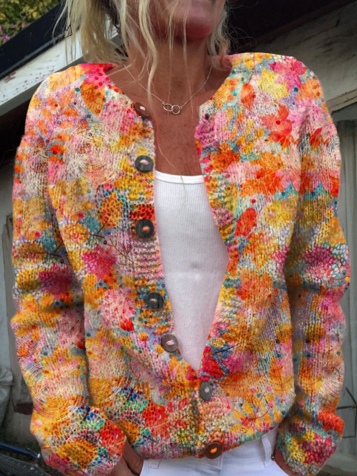 Helena - Vest met kleurrijk bloemenpatroon