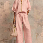 Henrietta - Tweedelige set met blouse en wijde broek
