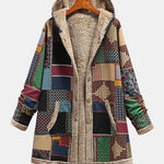 Herfst - Gezellige patchwork-Hoodie in aardetinten
