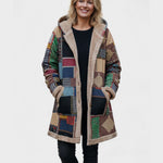 Herfst - Gezellige patchwork-Hoodie in aardetinten
