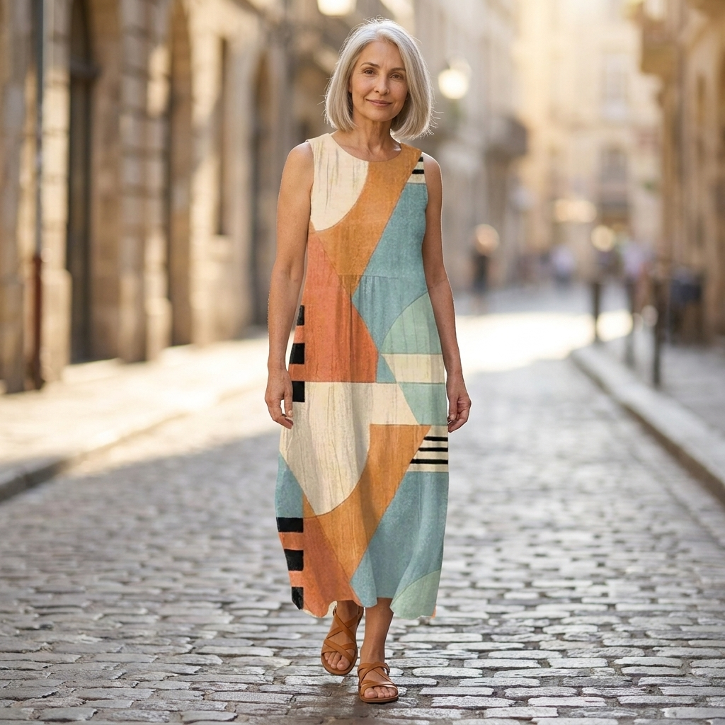 Iris - Mouwloze midi-jurk