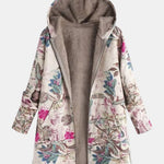 Ivy - Pastelkleurige fleecejack met botanisch patroon