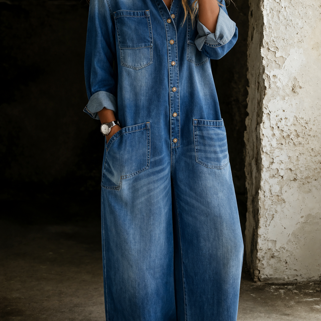 Jeanine - Casual denim tuinbroek