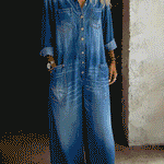 Jeanine - Casual denim tuinbroek