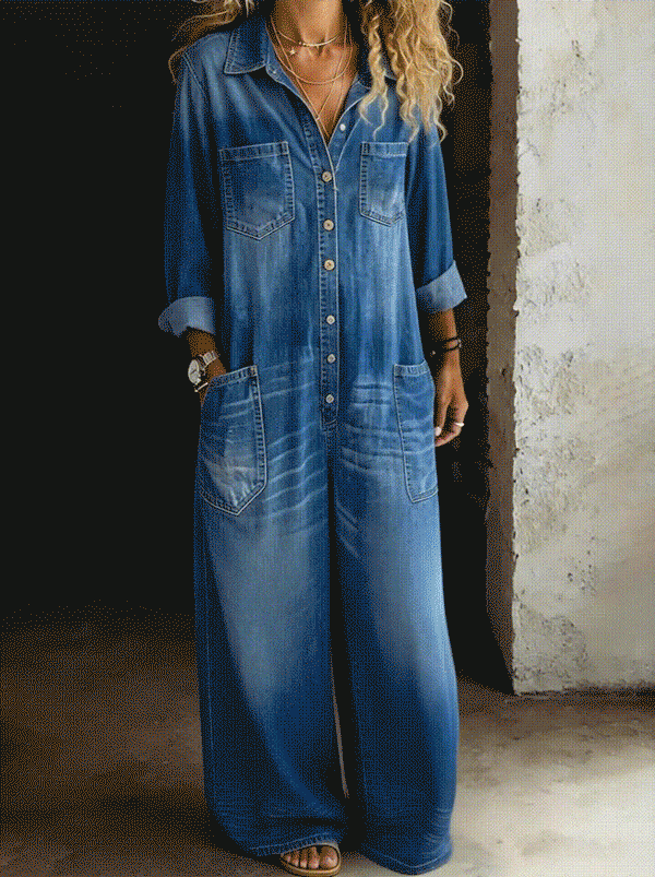Jeanine - Casual denim tuinbroek