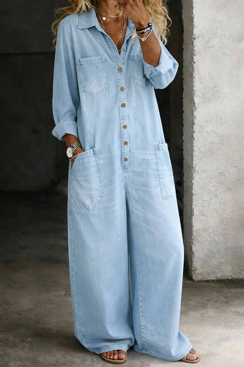 Jeanine - Casual denim tuinbroek