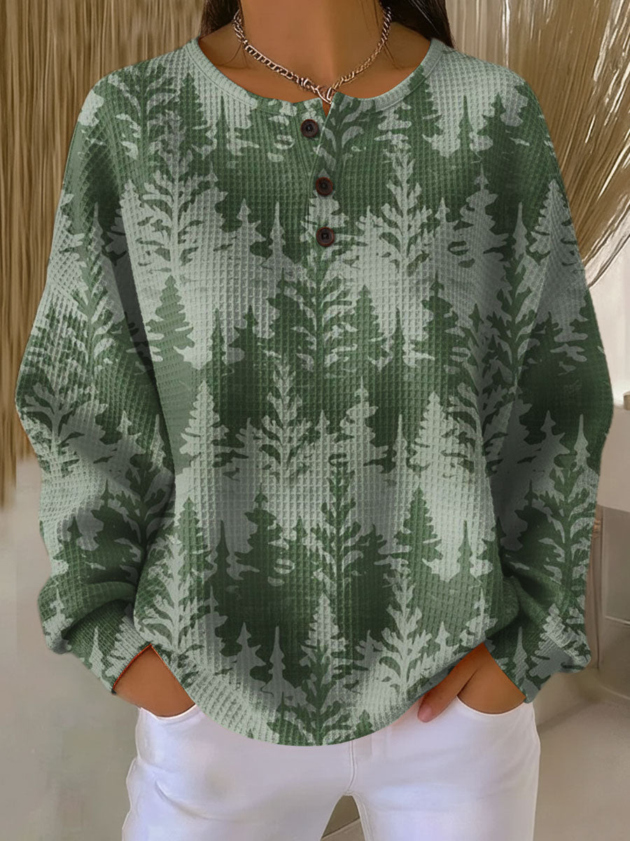 Josefien - Trui in groen met dennenbos