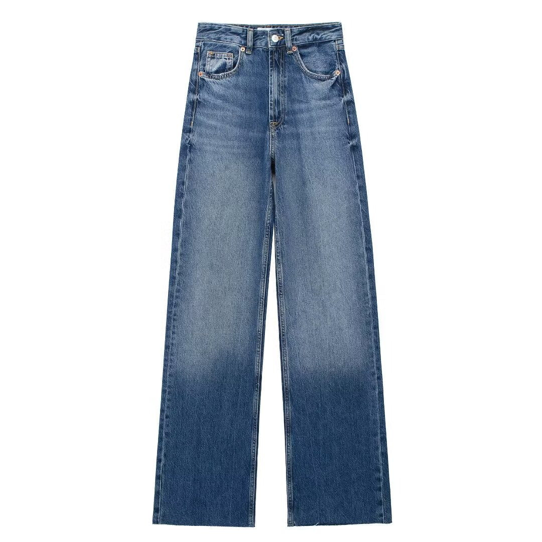 Juliette - Blauwe damesbroek wide leg
