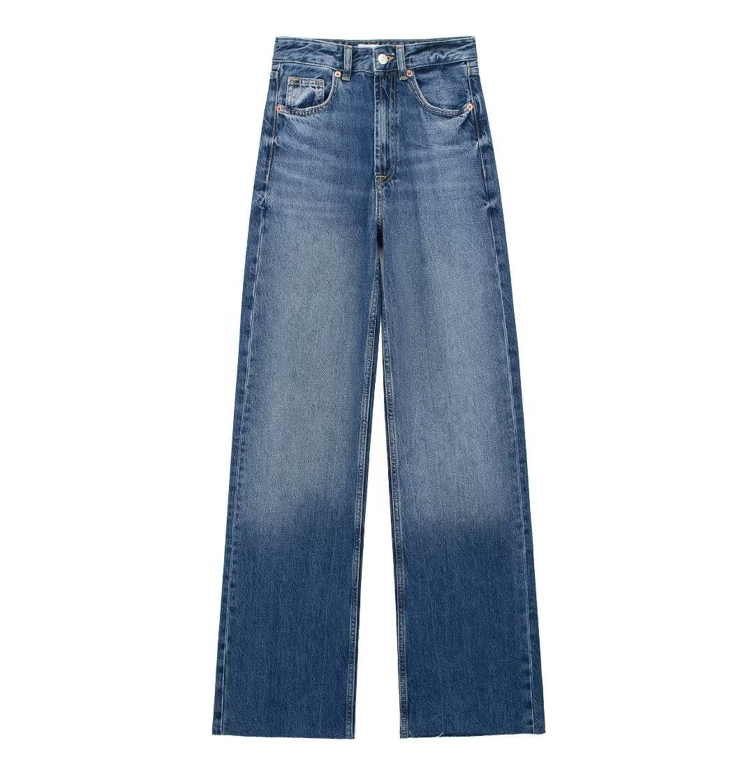 Juliette - Blauwe damesbroek wide leg