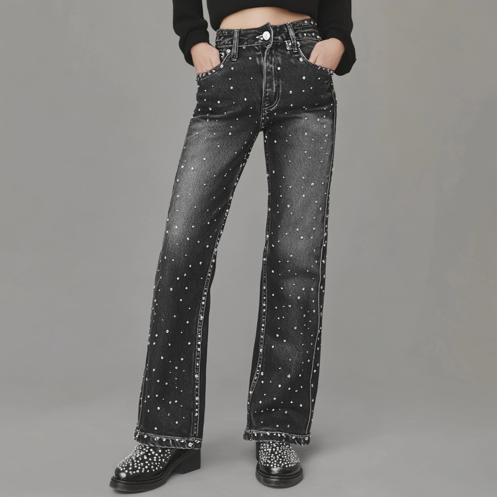 Kelly - Glitter spijkerbroek