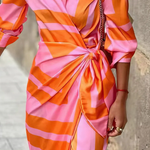 Lente - Jurk met wikkelprint