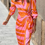 Lente - Jurk met wikkelprint