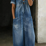 Lidwien - Korte jumpsuit met korte mouwen en V-hals