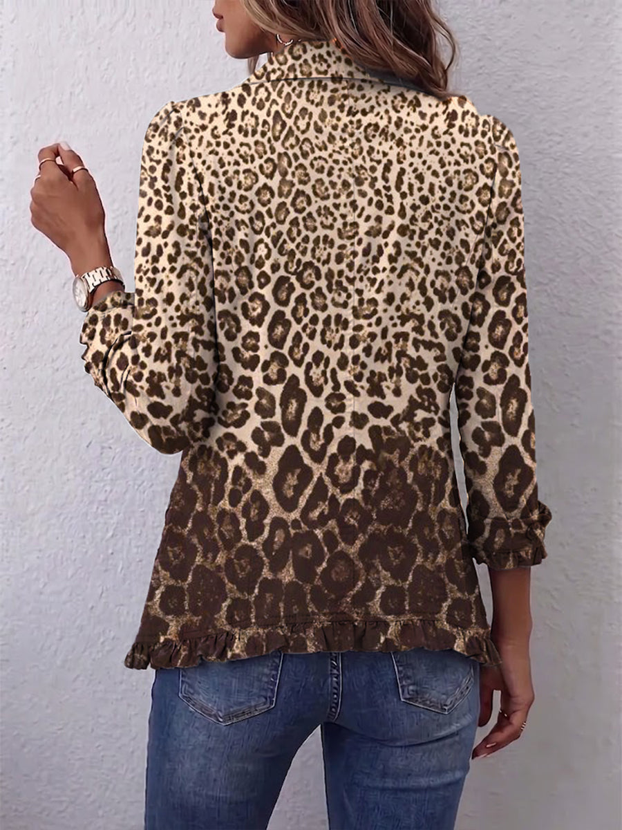 Liesbet - Jasje met ruches en luipaardprint
