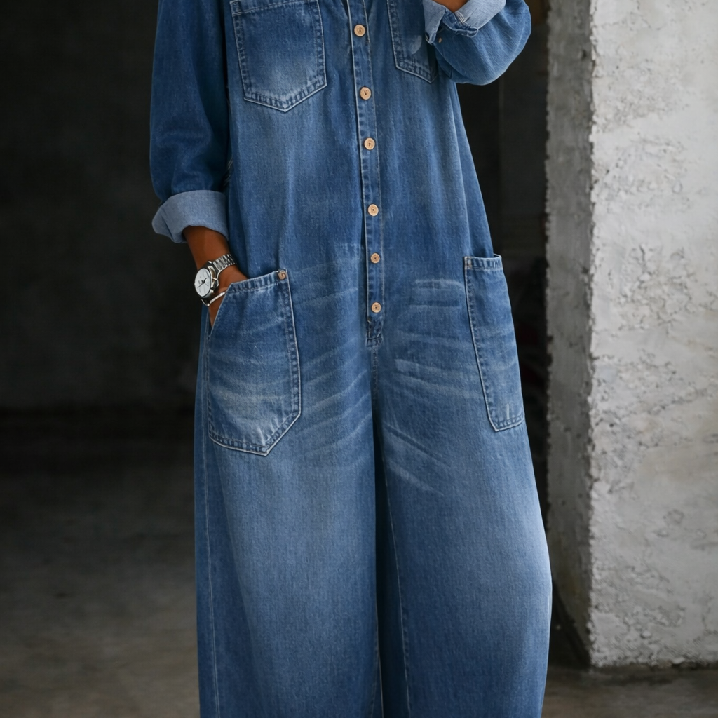 Lieselot - Jumpsuit met blote schouders en lange mouwen