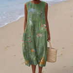 Lila - Mouwloze midi-jurk
