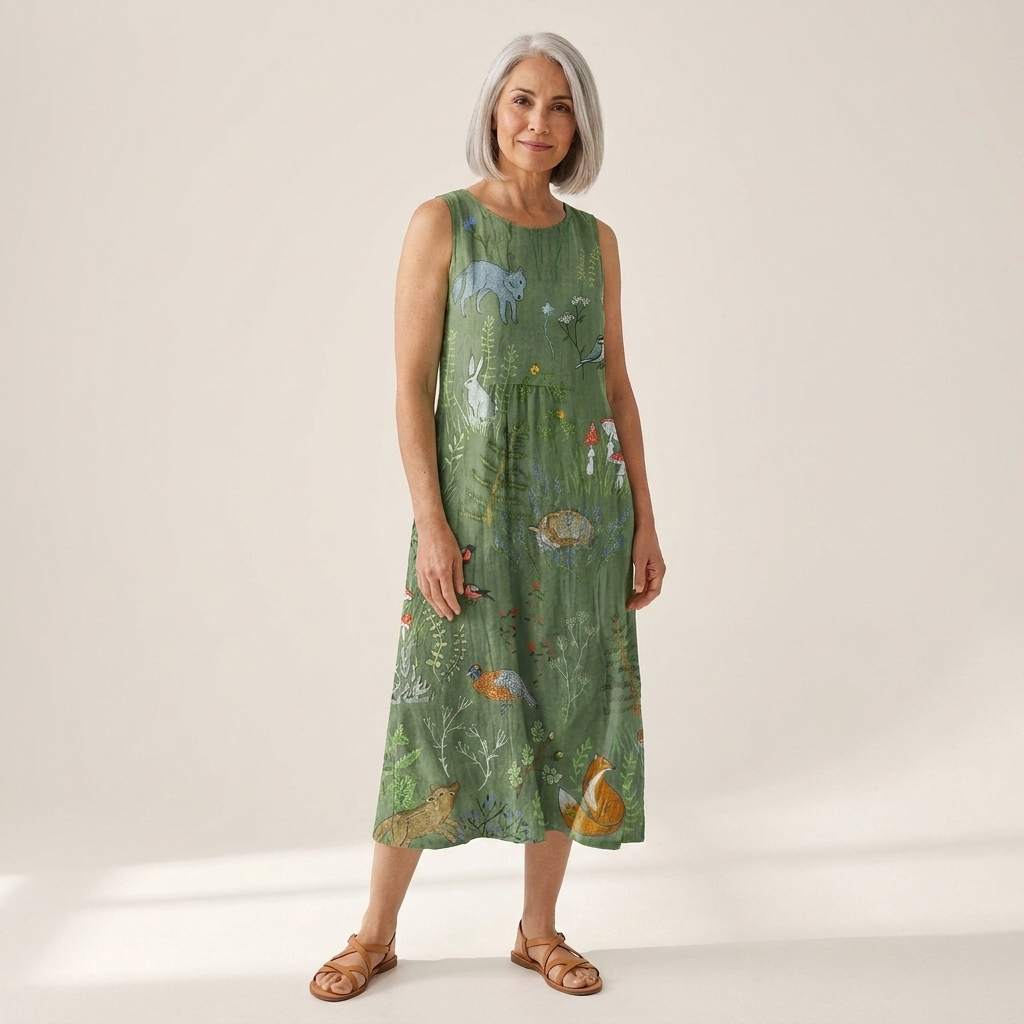 Lila - Mouwloze midi-jurk