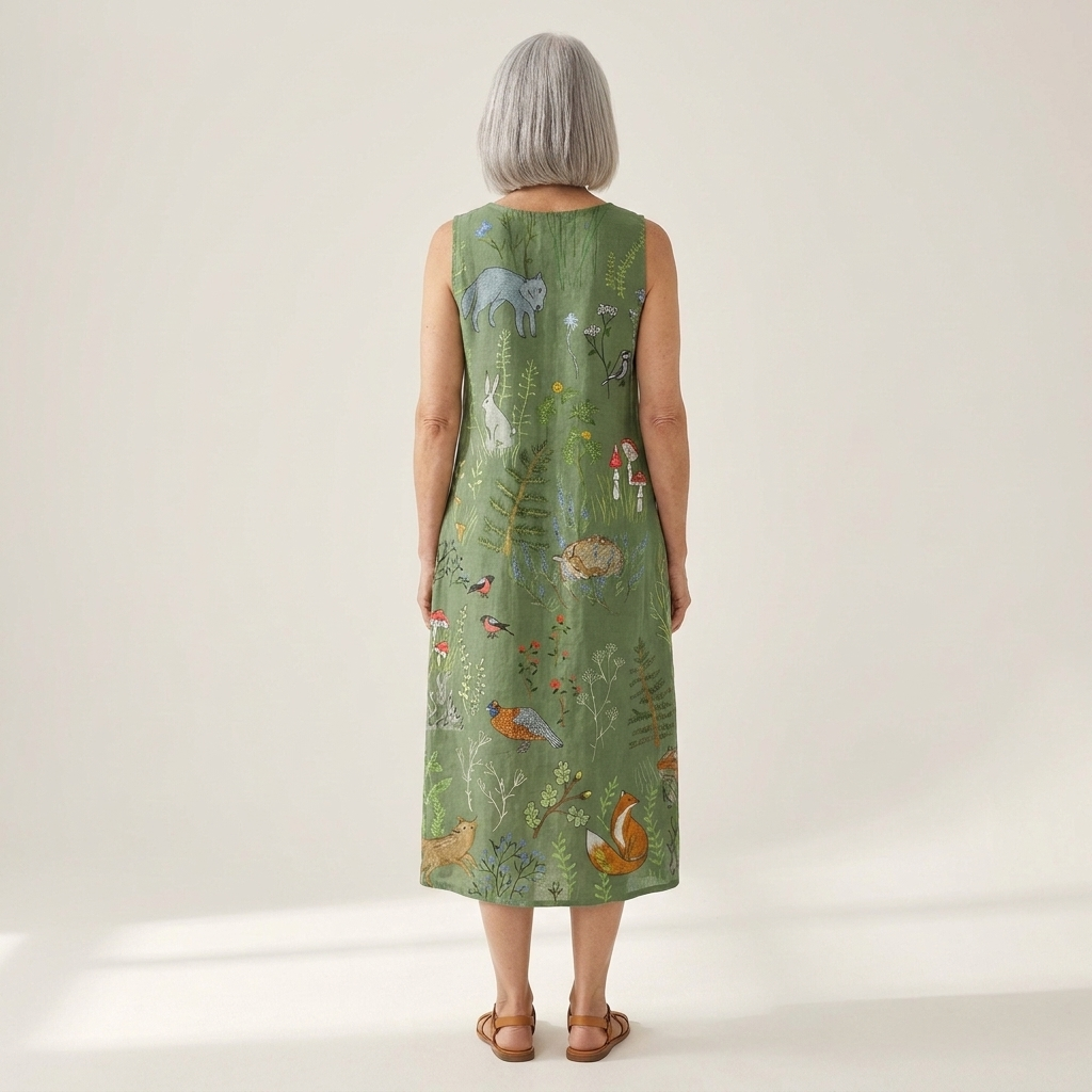 Lila - Mouwloze midi-jurk