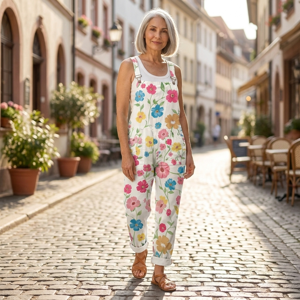 Loes - Kleurrijke bedrukte tuinbroek