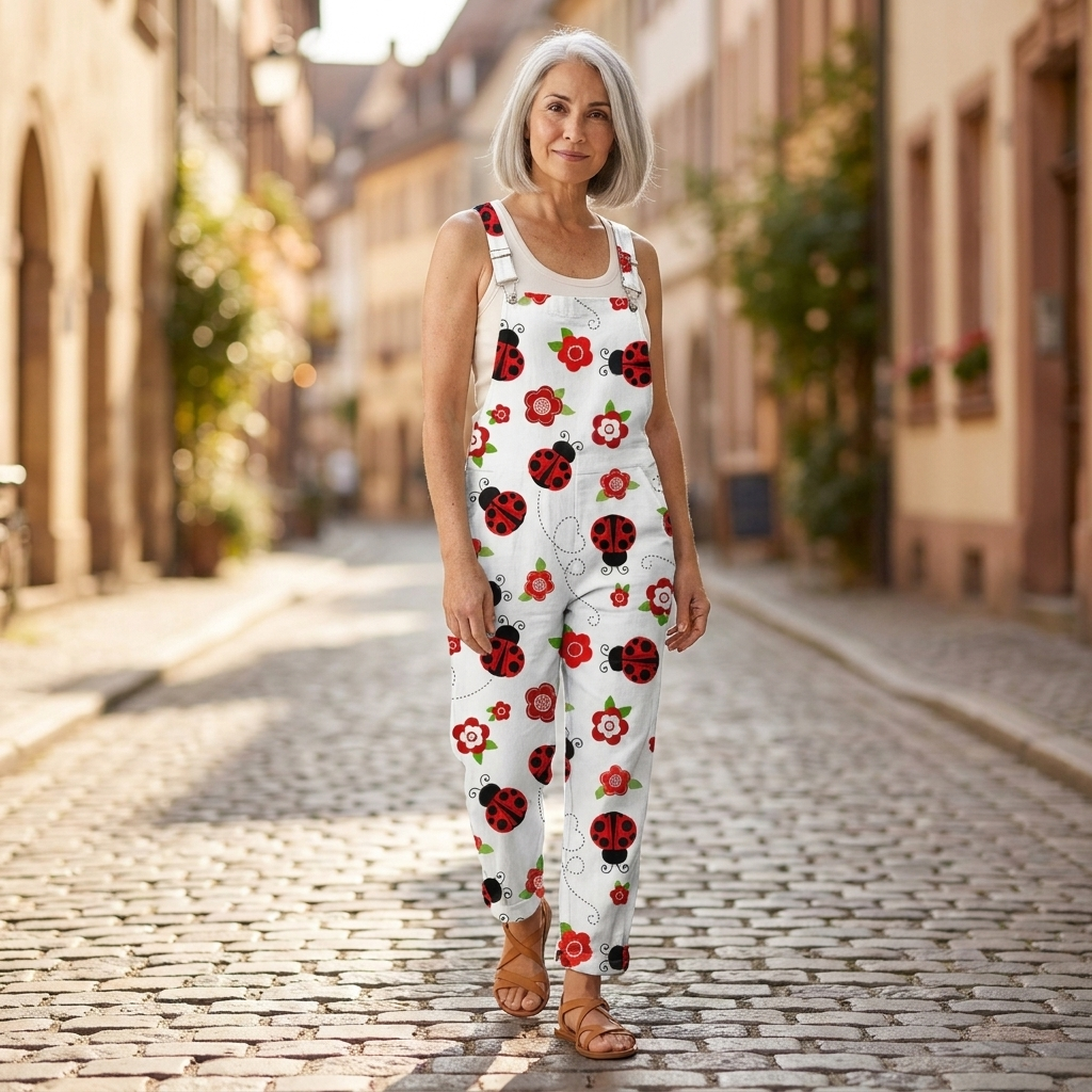 Marit - Kleurrijke bedrukte tuinbroek