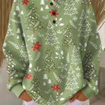 Marloes - Kersttrui in groen met dennen