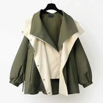 Michelle - Moderne tweekleurige trenchcoat