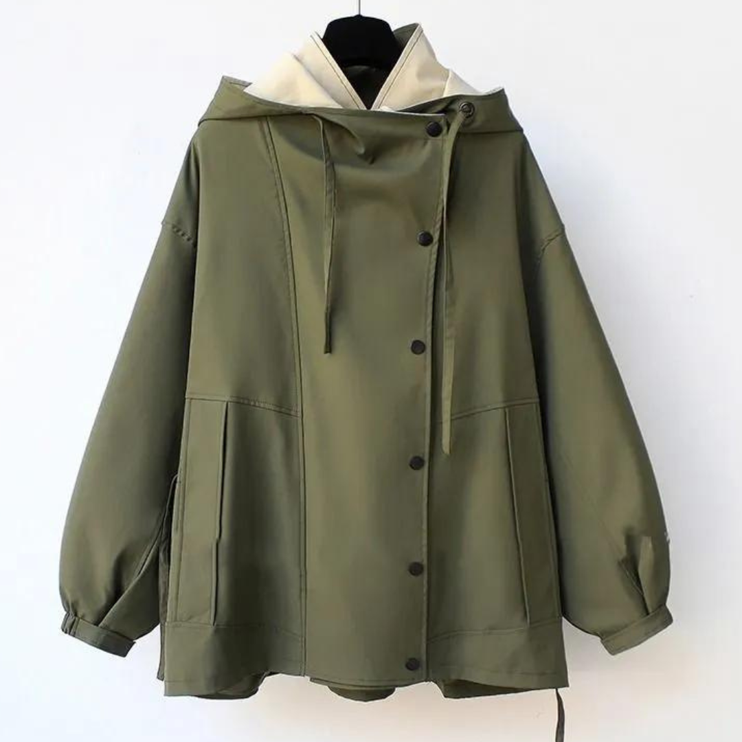 Michelle - Moderne tweekleurige trenchcoat