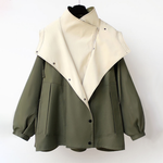 Michelle - Moderne tweekleurige trenchcoat