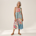 Mira – Sleeveless Midi Dress with Tie Detail