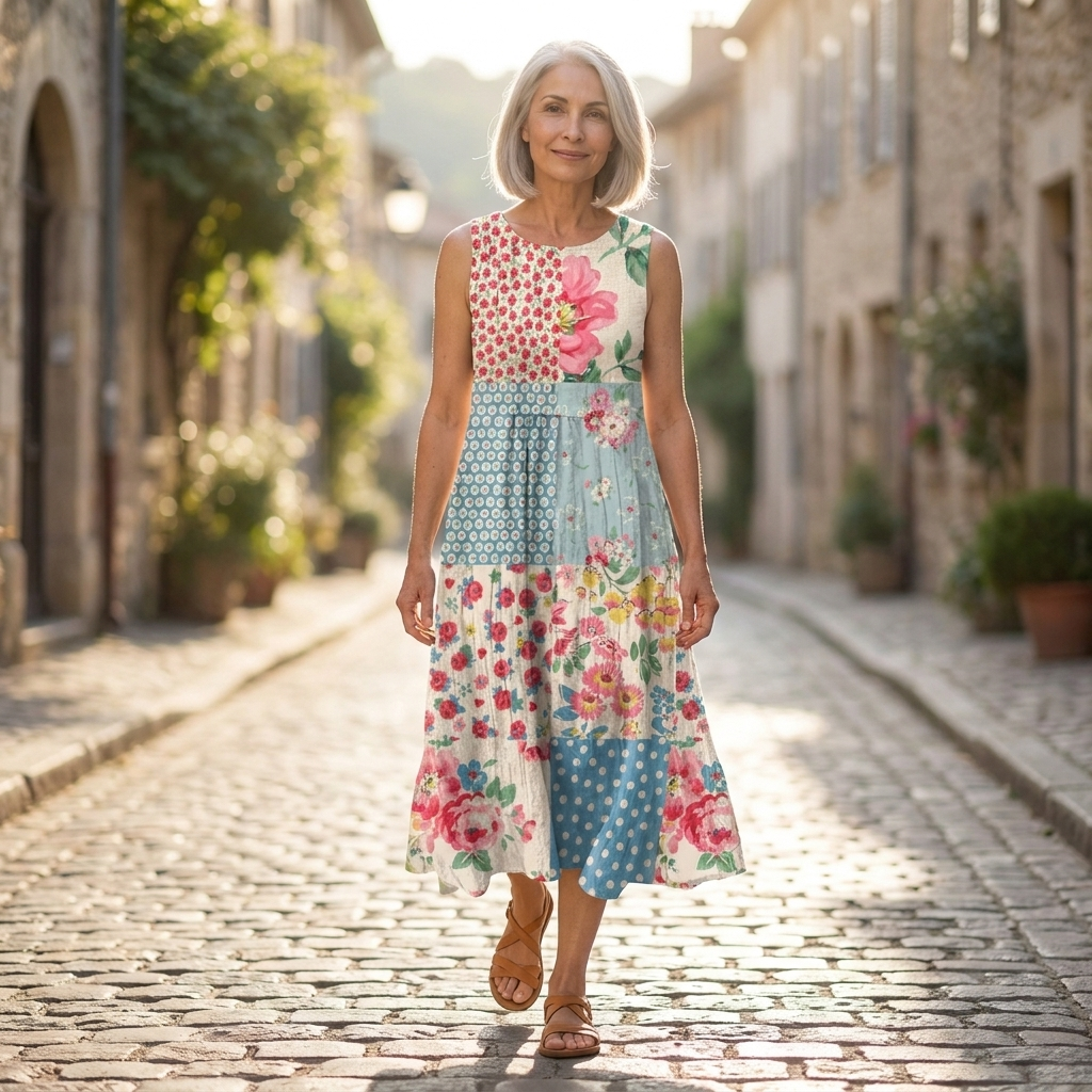 Mira – Sleeveless Midi Dress with Tie Detail