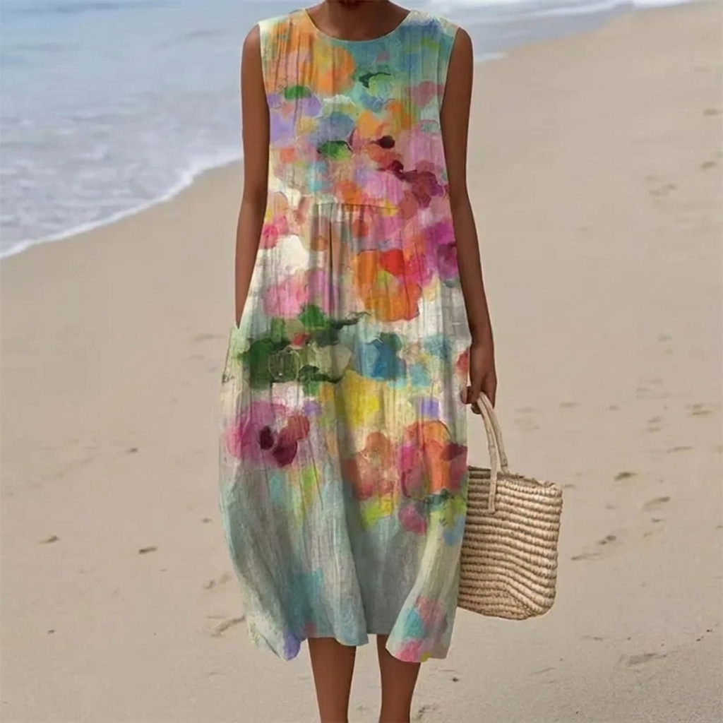 Mirte - Mouwloze midi-jurk