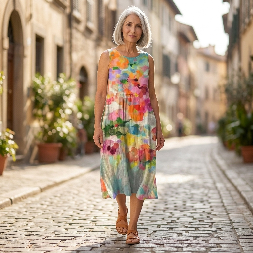 Mirte - Mouwloze midi-jurk