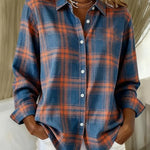 Nele - Geruite damesblouse met lange mouwen
