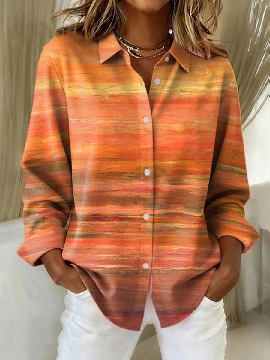 Nele - Geruite damesblouse met lange mouwen