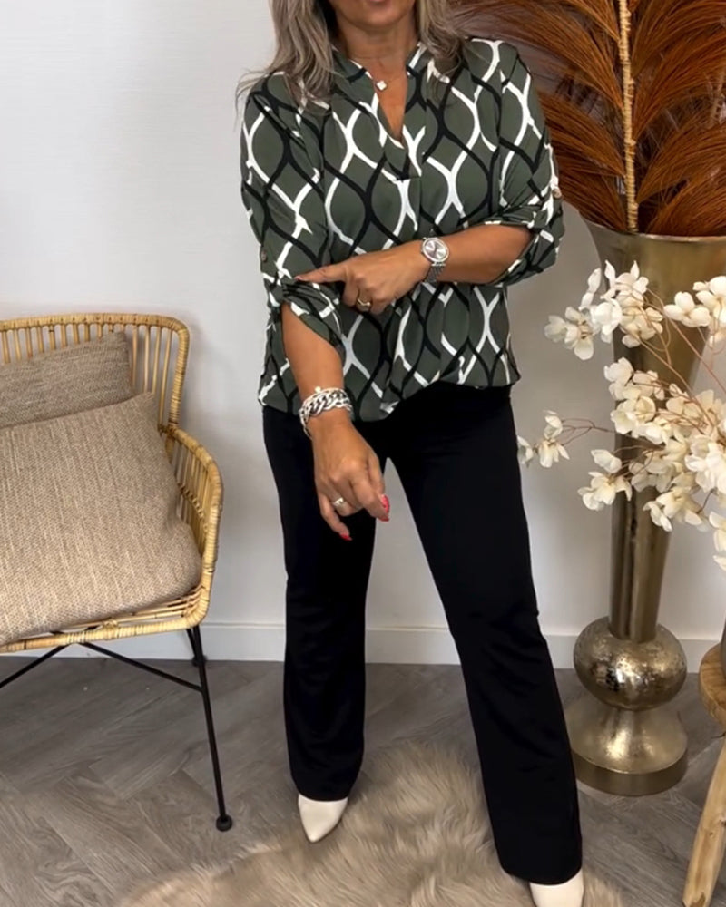 Olga - Casual blouse met lange mouwen en print