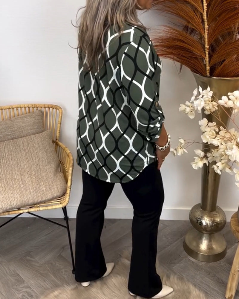 Olga - Casual blouse met lange mouwen en print
