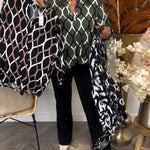 Olga - Casual blouse met lange mouwen en print