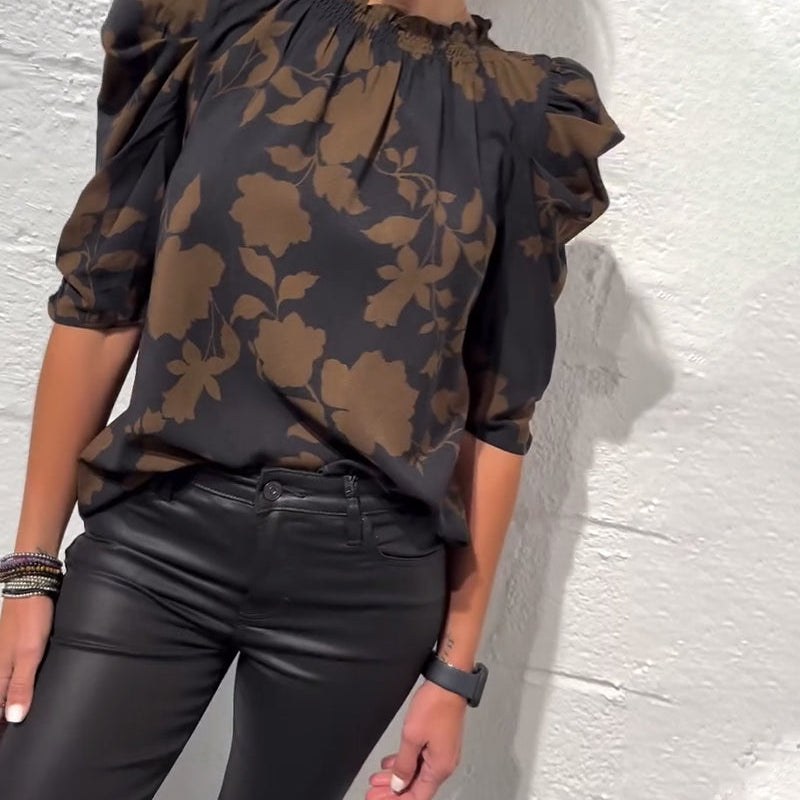 Philippa - Blouse pompmouw ruche