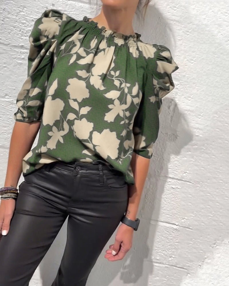 Philippa - Blouse pompmouw ruche