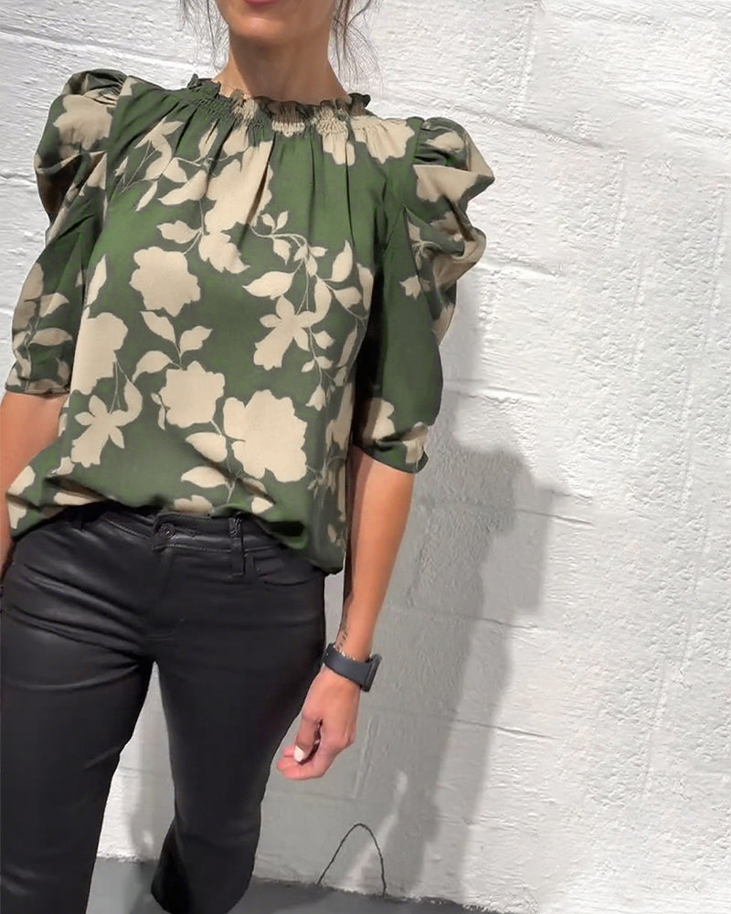 Philippa - Blouse pompmouw ruche