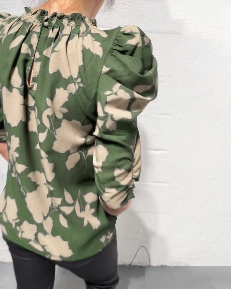 Philippa - Blouse pompmouw ruche