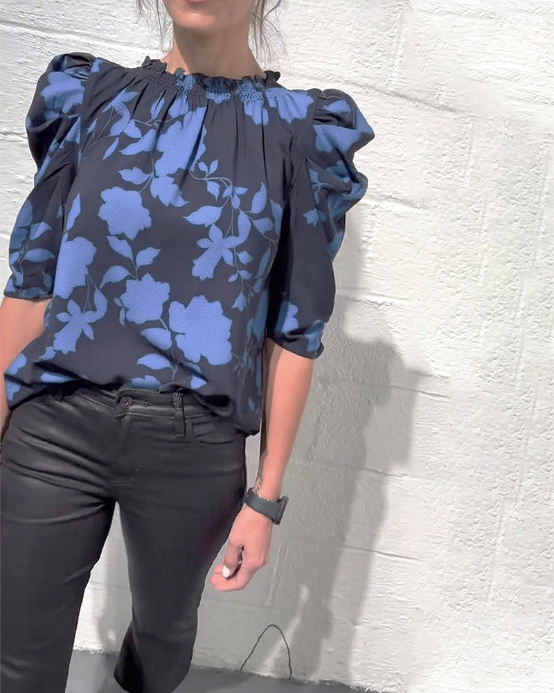 Philippa - Blouse pompmouw ruche