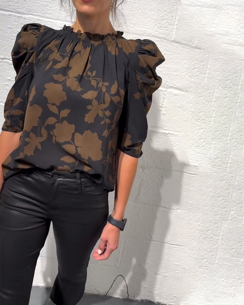 Philippa - Blouse pompmouw ruche