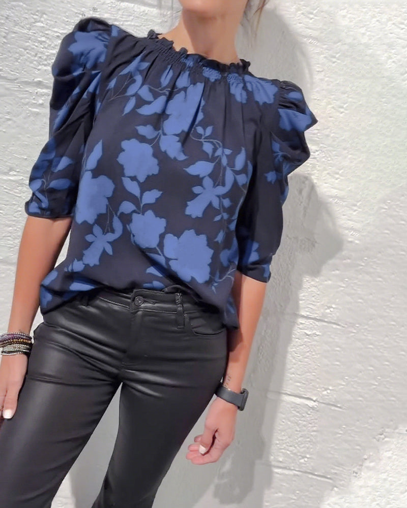 Philippa - Blouse pompmouw ruche
