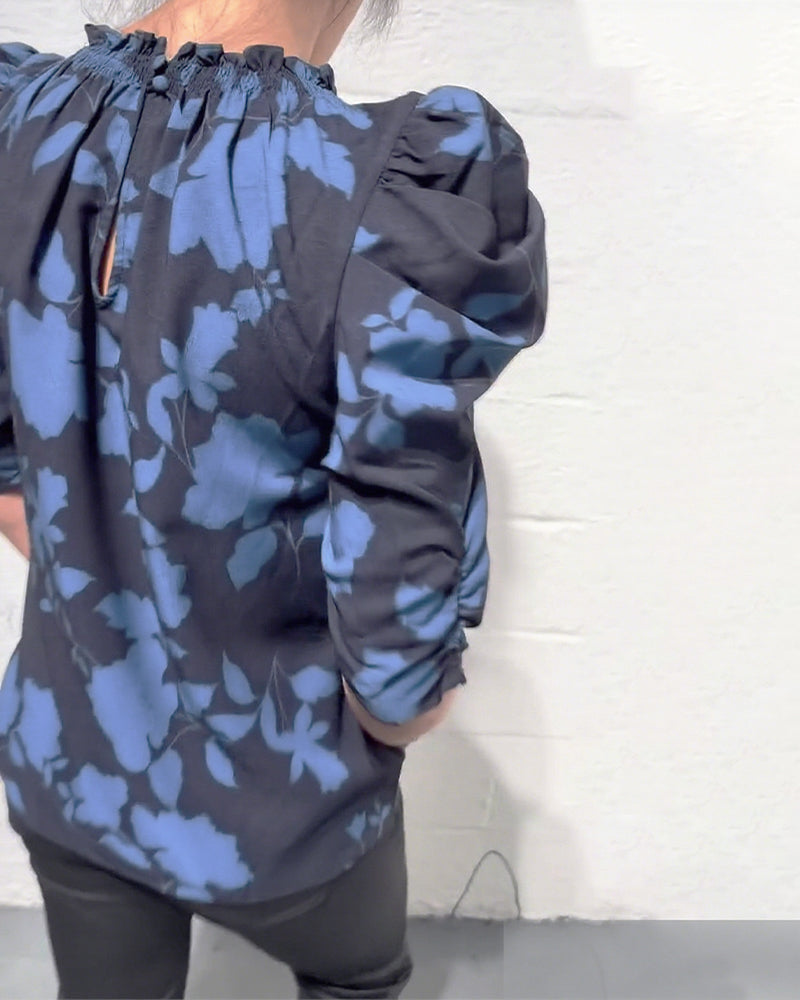 Philippa - Blouse pompmouw ruche
