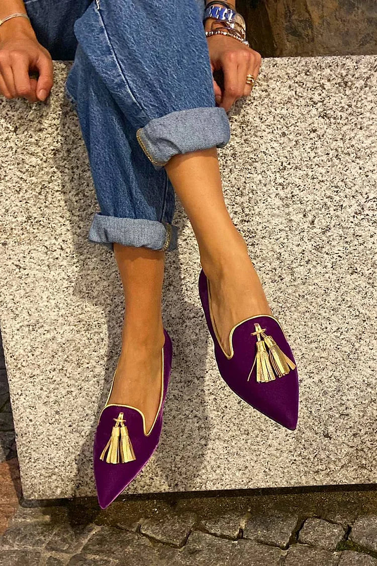 Portia – Boho Loafers with Fringes