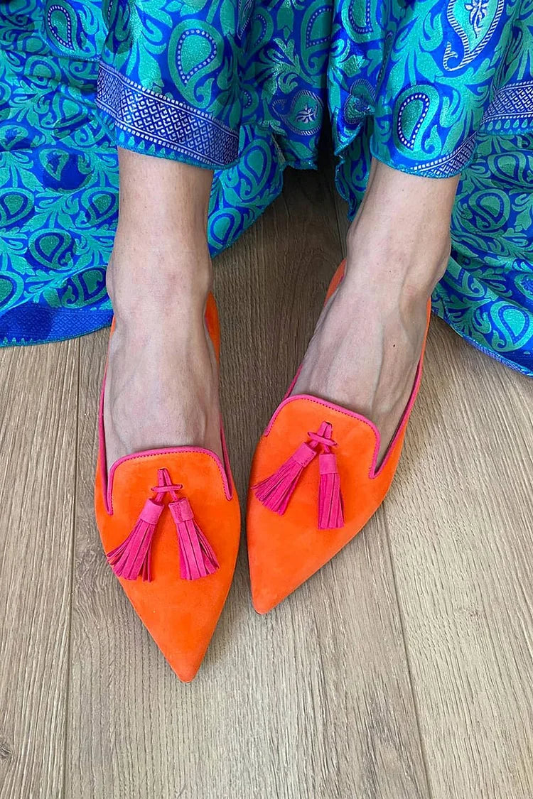 Portia – Boho Loafers with Fringes