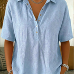Quinty - Blouse met kraag en knoopdetail